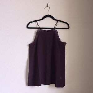Madewell Deep Purple High Neck Silk Tank